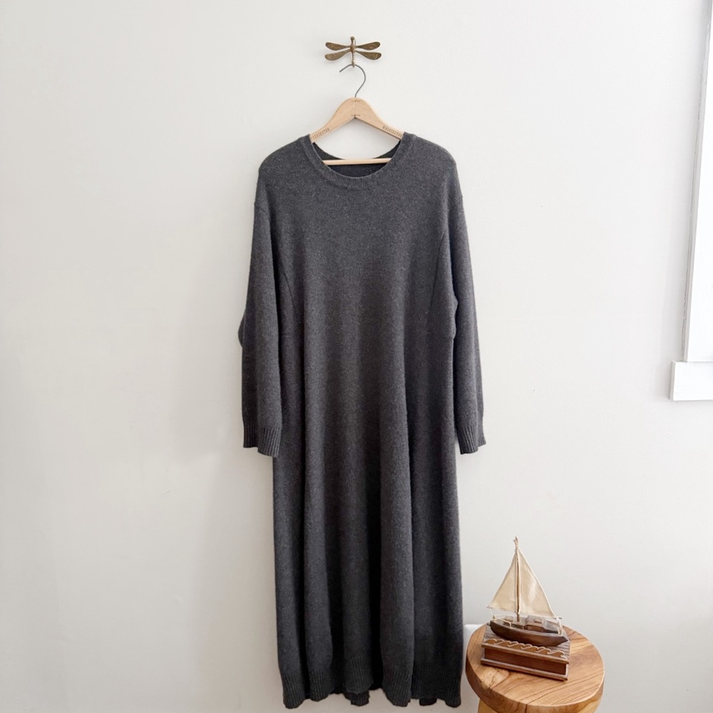 Eskandar Cashmere Multicolor Long Sleeve Sweater Maxi Dress One Size